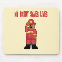 Daddy Saves Lives Firefighter Mouse Pads