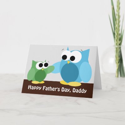 Daddy & Son Owls - Father's Day Card zazzle_card