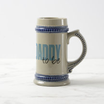 Daddy To Be (Blue Block Font) Mugs