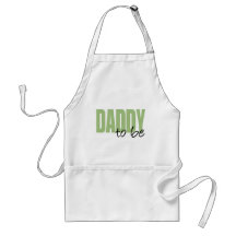 Daddy To Be (Green Block Font) Aprons