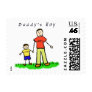 Daddy's Boy Postage Stamp (Brunette Father & Son)
