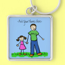 Daddy's Girl Brunette Keychain (Custom Names)