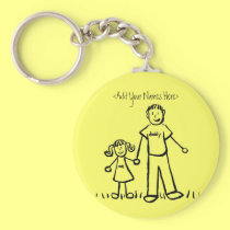Daddy's Girl Drawing Keychain (Custom Names)