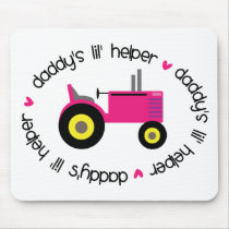 Daddy's Lil Helper Tractor Girl mousepads
