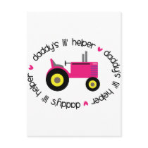 Daddy's Lil Helper Tractor Girl Post Cards