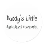 Daddy's Little Agricultural Economist Round Stickers