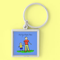 Daddy's Little Boy Blond Keychain (Custom Names)