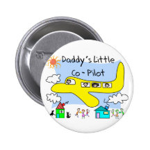 Daddy's Little Co-Pilot Kids T-Shirts Pins