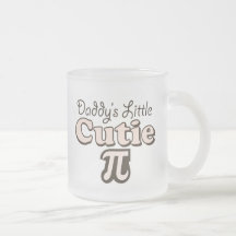 Daddy's Little Cutie Pi Frosted Glass Coffee Mugs