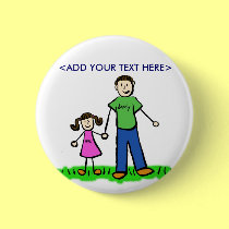 Daddy's Little Girl Button (Brunette)