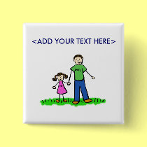 Daddy's Little Girl Button (Brunette) buttons