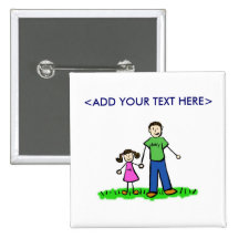 Daddy's Little Girl Button (Brunette)