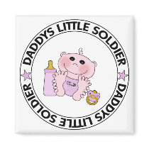 Daddys Little Soldier (Baby Girl) magnets