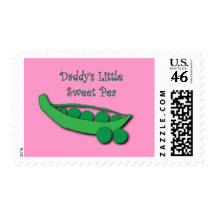 Daddy's Little Sweet Pea Postage Stamp