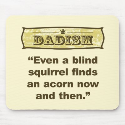 Dadism- Even a blind squirrel find an acorn Mouse Mats by dadism