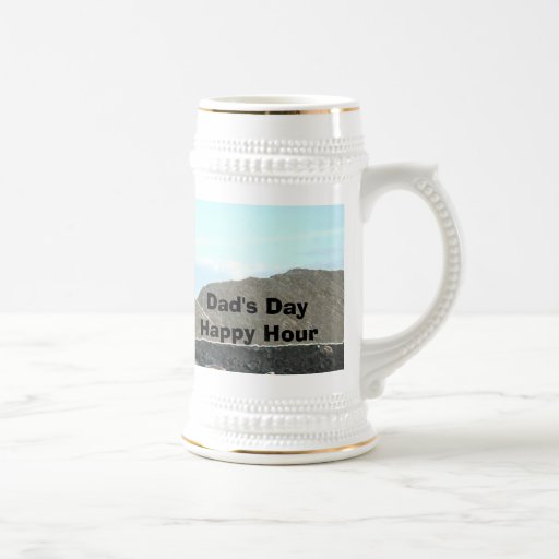 Dads Day Happy Hour Beer Stein by Janz 18 Oz Beer Stein Zazzle