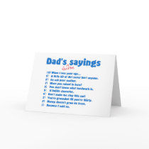 Dads favorite sayings cards