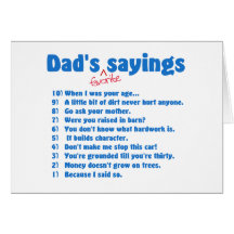 Dads favorite sayings cards