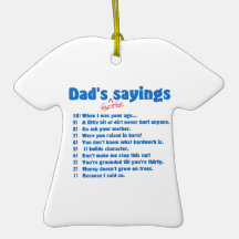 Dad's favorite sayings christmas ornament