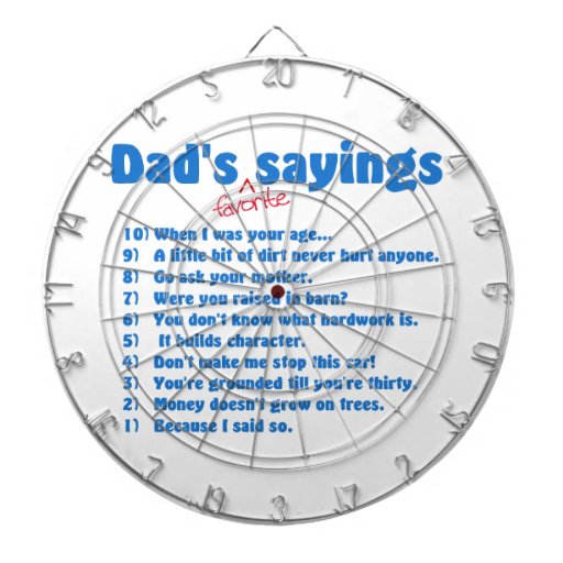 Dad's favorite sayings dartboard with darts Zazzle