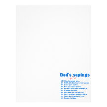 Dad's favorite sayings letterhead template