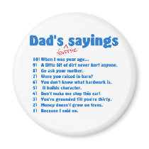 Dads favorite sayings magnet