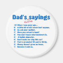 Dads favorite sayings magnet