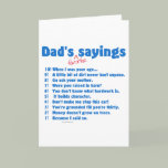 Dad's favorite sayings on gifts for him. cards