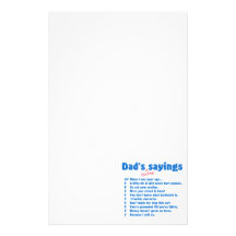 Dad's favorite sayings stationery paper