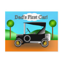 Dad's First Car! Father's Day postcards