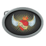 Dad's Heart Oval Belt Buckles Dad's Heart Oval Belt Buckles