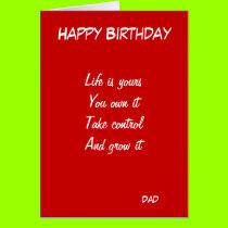 Dad's motivational birthday greeting cards cards