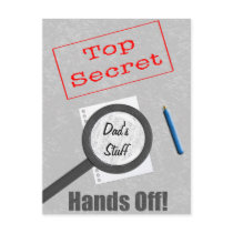 Dad's Stuff Top Secret postcards