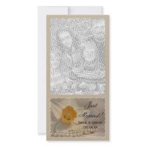 Daffodil and Pearls Just Married photo cards by loraseverson Daffodil and Pearls Just Married photo cards