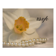 Daffodil and Pearls Wedding RSVP Response Card Invite