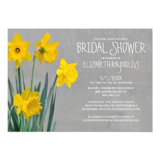 Daffodil Bridal Shower Invitations