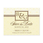 Daffodil &amp; Brown Save The Date Post Card