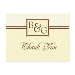 Daffodil & Brown Thank You Postcard