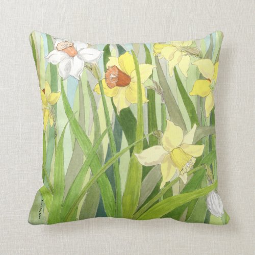 Daffodil Fields Square Pillow