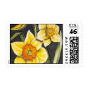 daffodil - flower painting stamp
