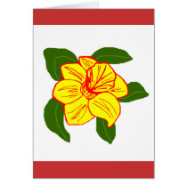 Daffodil flower sea turtle blank card
