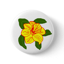 Daffodil flower sea turtle button
