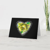 Daffodil Heart Valentine Love Romance Card