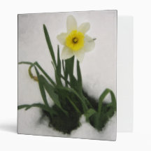 Daffodil in Snow Vinyl Binder