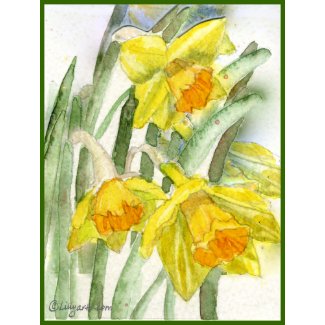 Daffodil Watercolor Art Postage Stamps stamp