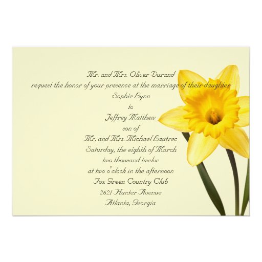 Daffodil Wedding Invitation