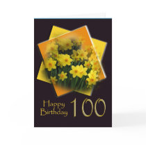 Daffodils - 100th Birthday Congratulations Card