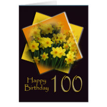 Daffodils - 100th Birthday Congratulations Card