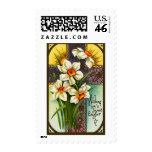 Daffodils and Cross Vintage Easter postage