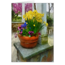 Daffodils and Pansies in Flowerpot cards